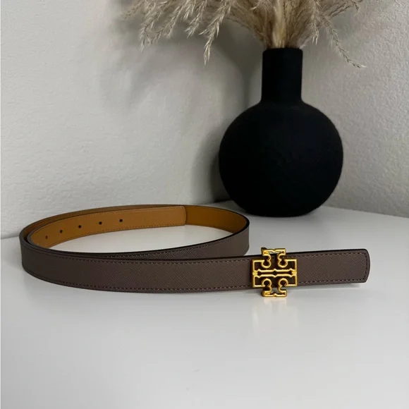 Tory Burch Tan Leather Belt with Gold Buckle - Picture 2 of 3